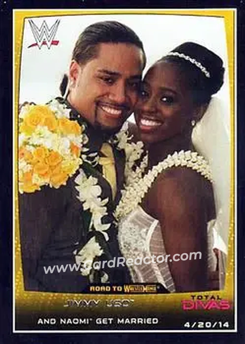 2015 Topps WWE Road to Wrestlemania #8 - Jimmy Uso - Naomi - Front