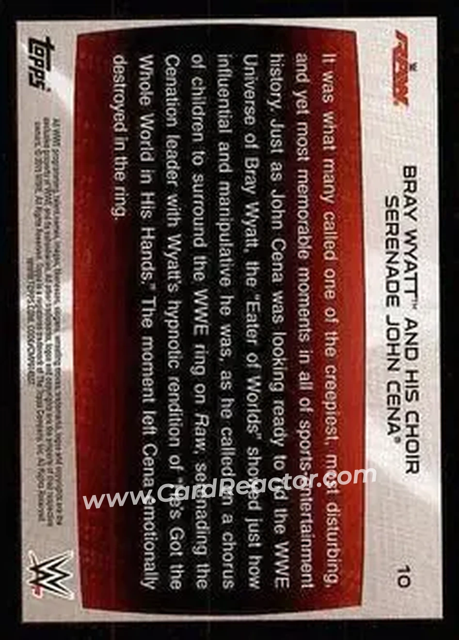 2015 Topps WWE Road to Wrestlemania #10 - The Wyatt Family - Back