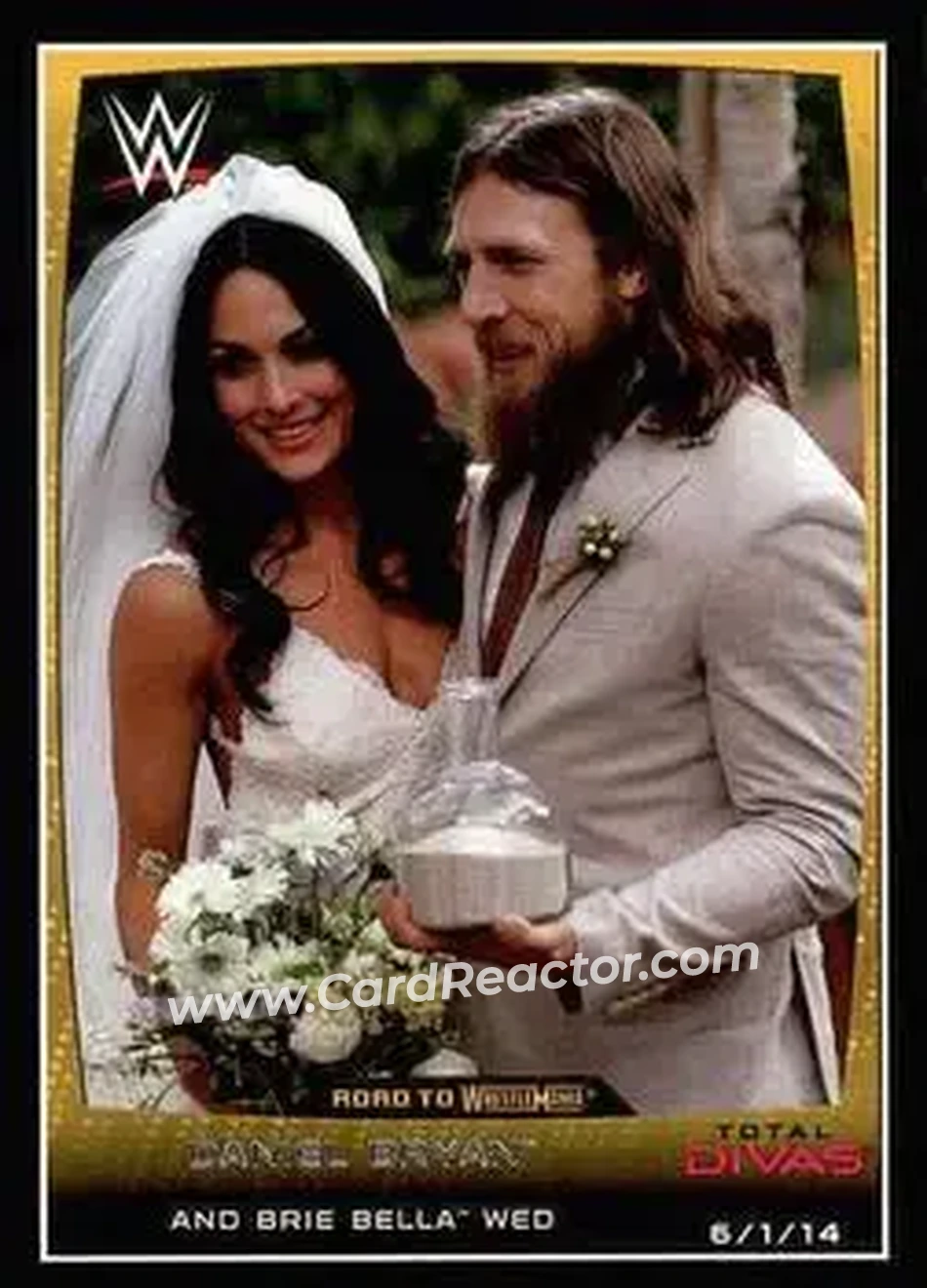 2015 Topps WWE Road to Wrestlemania #20 - Daniel Bryan - Brie Bella - Front