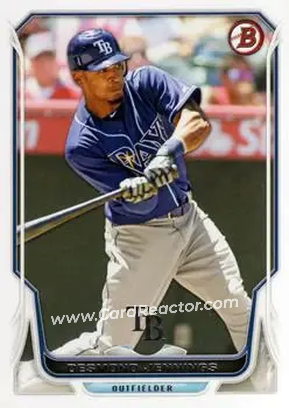 2014 Bowman #17 - Desmond Jennings - Tampa Bay Rays - Front 2014 Bowman #17 - Desmond Jennings - Tampa Bay Rays - Front
