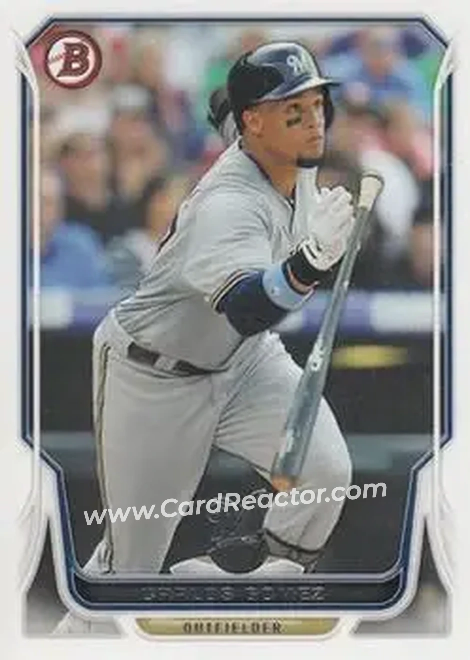 2014 Bowman #25 - Carlos Gomez - Milwaukee Brewers - Front