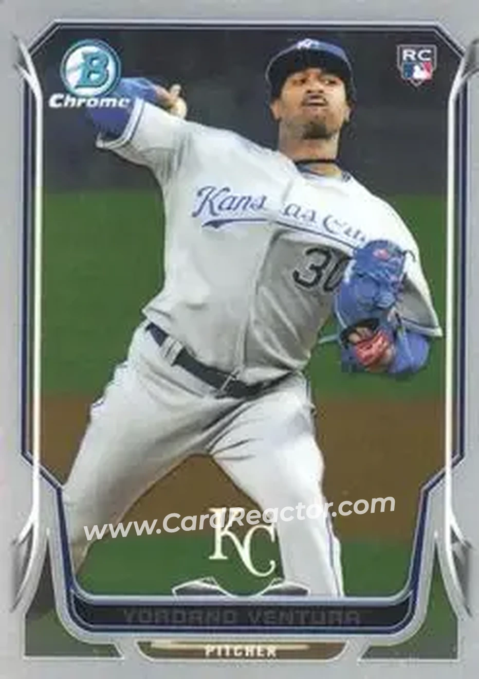2014 Bowman Chrome #16 - Yordano Ventura - Kansas City Royals - Front 2014 Bowman Chrome #16 - Yordano Ventura - Kansas City Royals - Front