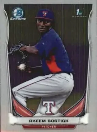 2014 Bowman Chrome Mini #5 - Akeem Bostick - Texas Rangers