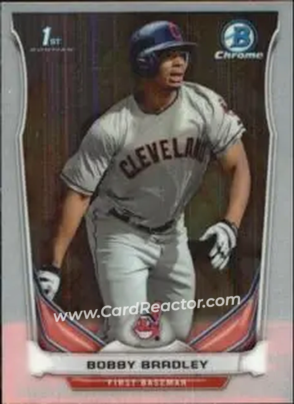 2014 Bowman Chrome Mini #16 - Bobby Bradley - Cleveland Indians - Front 2014 Bowman Chrome Mini #16 - Bobby Bradley - Cleveland Indians - Front