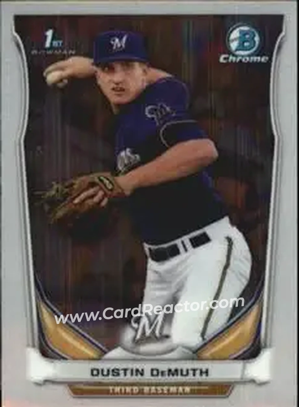 2014 Bowman Chrome Mini #18 - Dustin DeMuth - Milwaukee Brewers