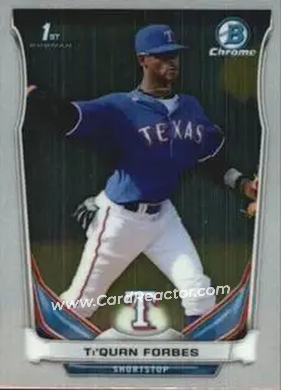 2014 Bowman Chrome Mini #19 - Ti'Quan Forbes - Texas Rangers - Front