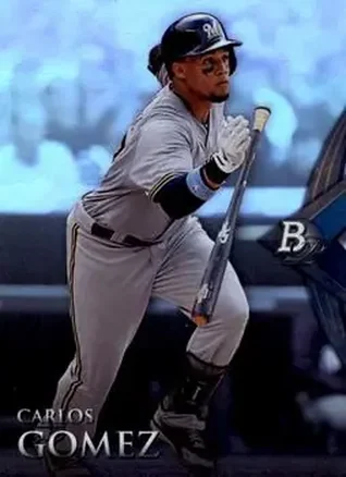 2014 Bowman Platinum #5 - Carlos Gomez - Milwaukee Brewers