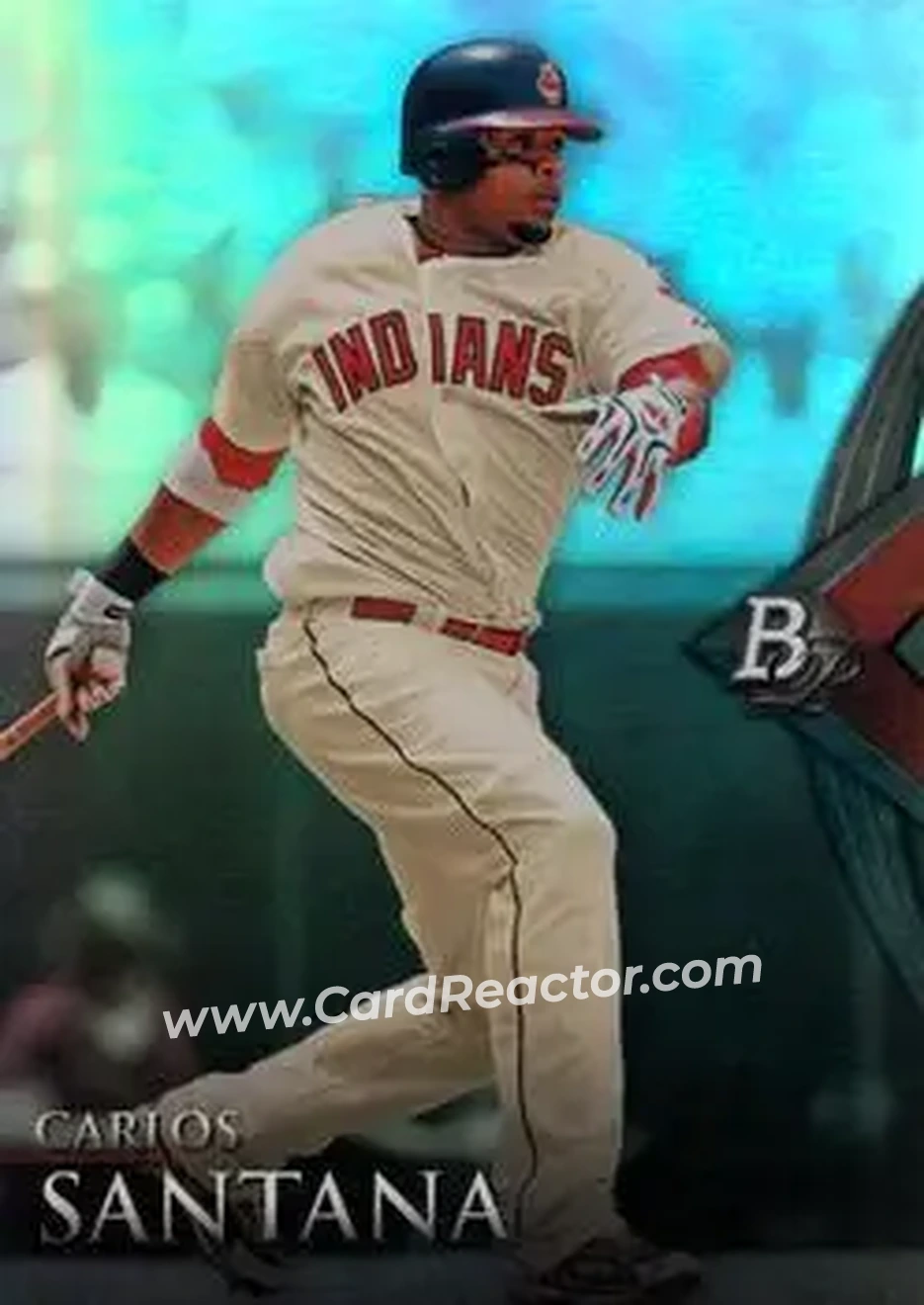 2014 Bowman Platinum #29 - Carlos Santana - Cleveland Indians - Front