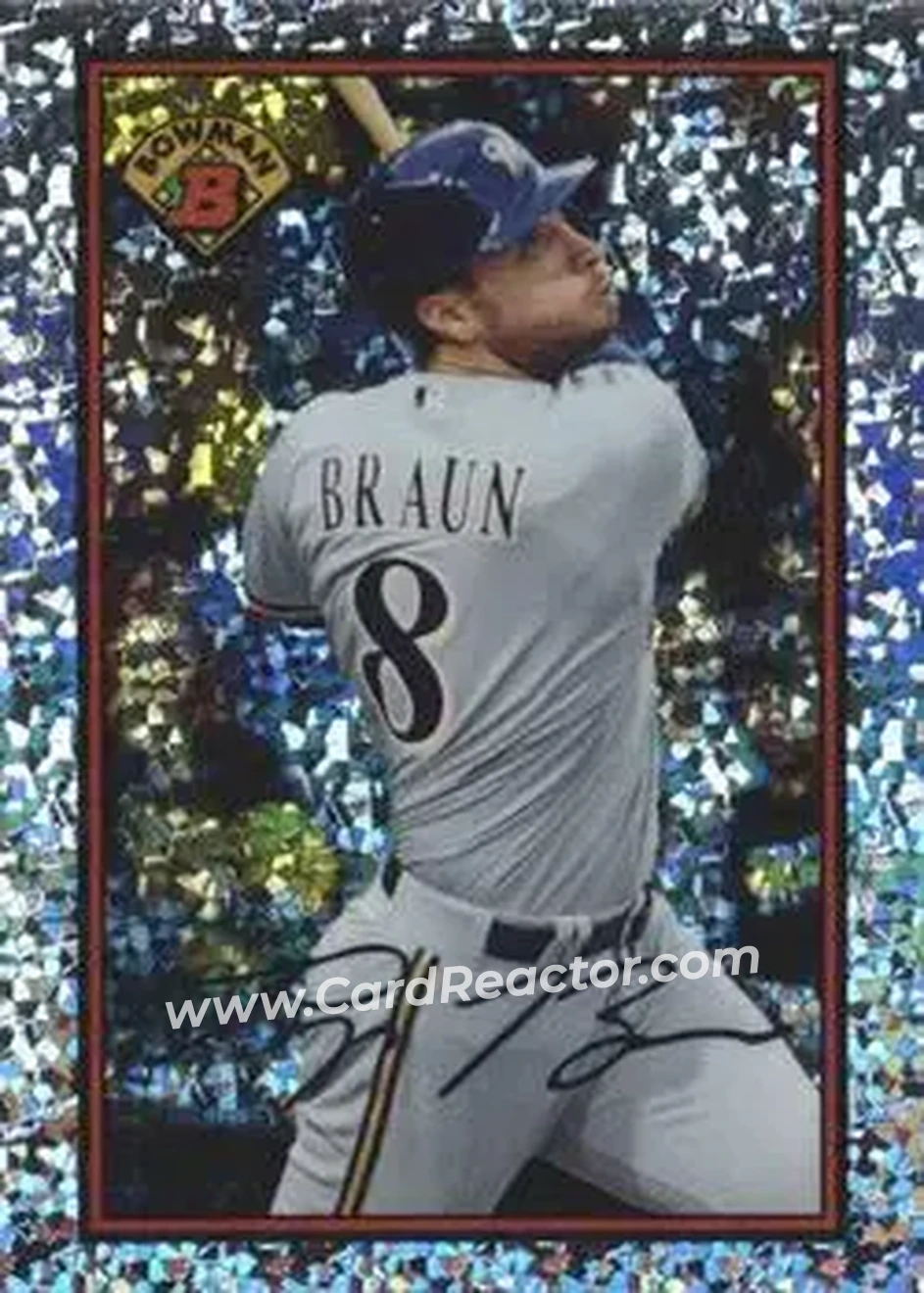 2014 Bowman Sterling - 1989 Bowman is Back Silver Diamond Refractor #89BIB-RB - Ryan Braun - Milwaukee Brewers - Back