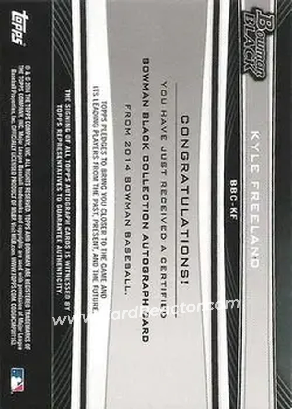 2014 Bowman Sterling - Bowman Black Collection Autographs #BBC-KF - Kyle Freeland - Colorado Rockies - Back
