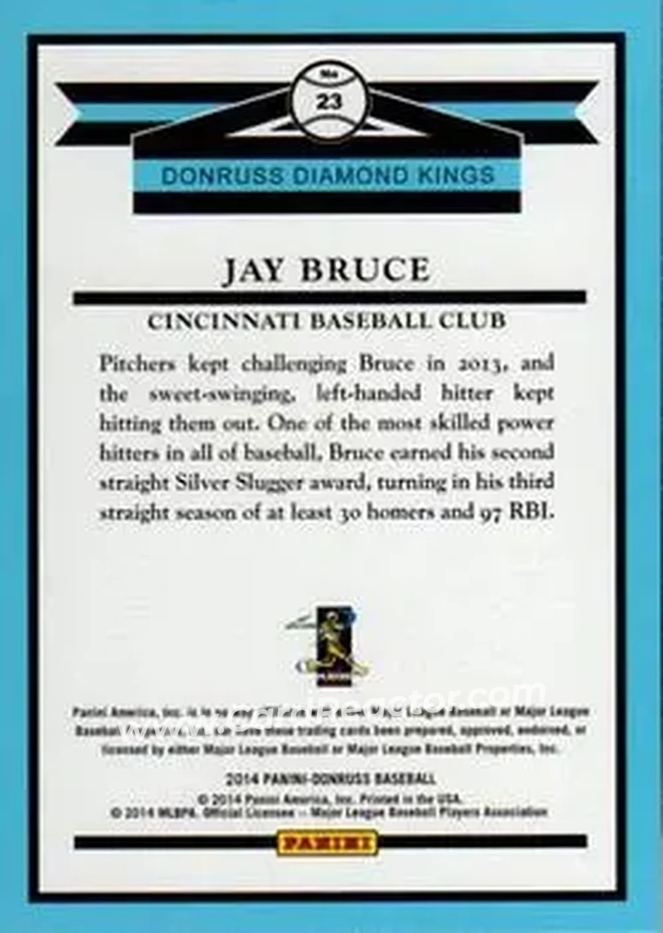 2014 Donruss #23 - Jay Bruce - Cincinnati Reds - Back