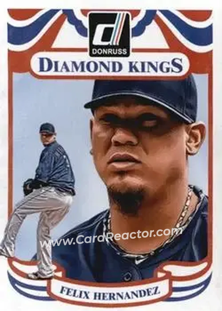 2014 Donruss #28 - Felix Hernandez - Seattle Mariners - Front 2014 Donruss #28 - Felix Hernandez - Seattle Mariners - Front