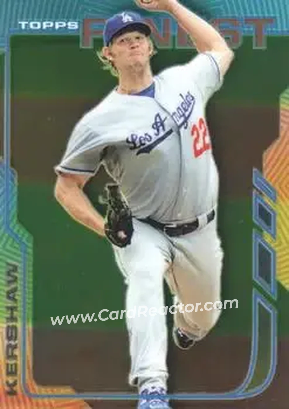 2014 Finest #25 - Clayton Kershaw - Los Angeles Dodgers - Front