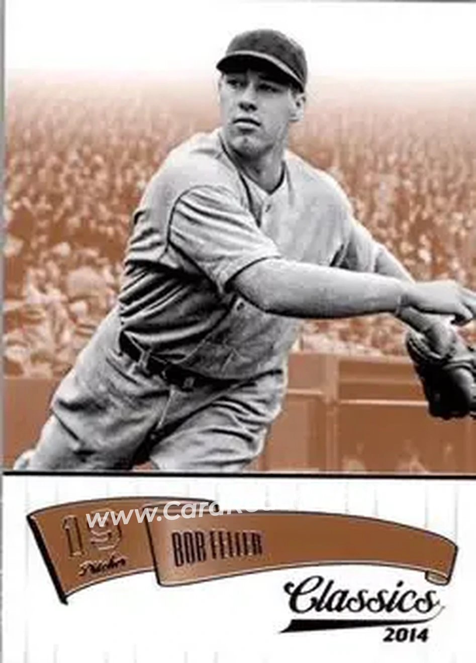 2014 Panini Classics #13 - Bob Feller - Cleveland Indians - Front 2014 Panini Classics #13 - Bob Feller - Cleveland Indians - Front