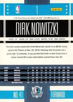 Back of Dirk Nowitzki