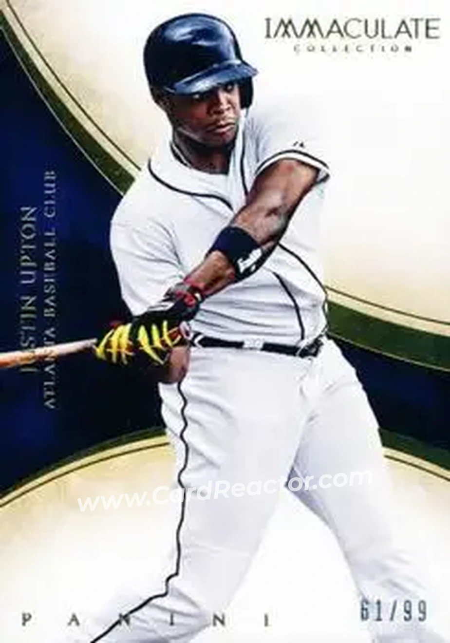 2014 Panini Immaculate Collection #77 - Justin Upton - Atlanta Braves - Front