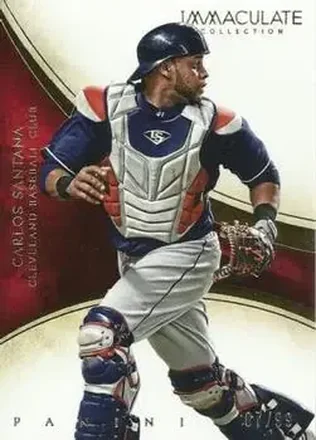 2014 Panini Immaculate Collection #89 - Carlos Santana - Cleveland Indians