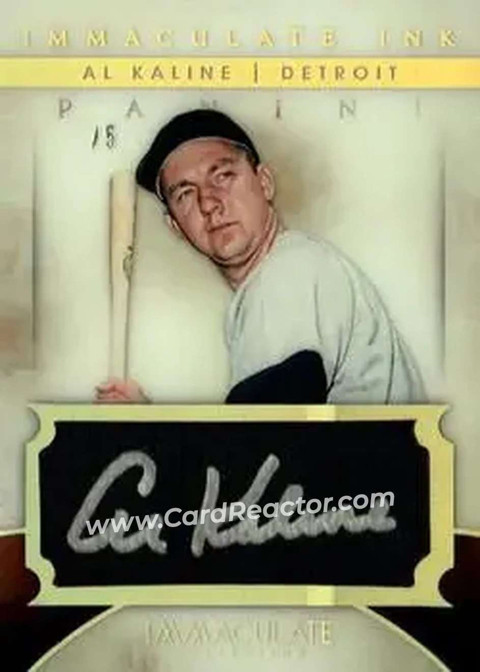 2014 Panini Immaculate Collection - Immaculate Ink Holo Gold #50 - Al Kaline - Detroit Tigers - Front