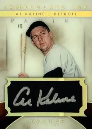 2014 Panini Immaculate Collection - Immaculate Ink Holo Gold #50 - Al Kaline - Detroit Tigers