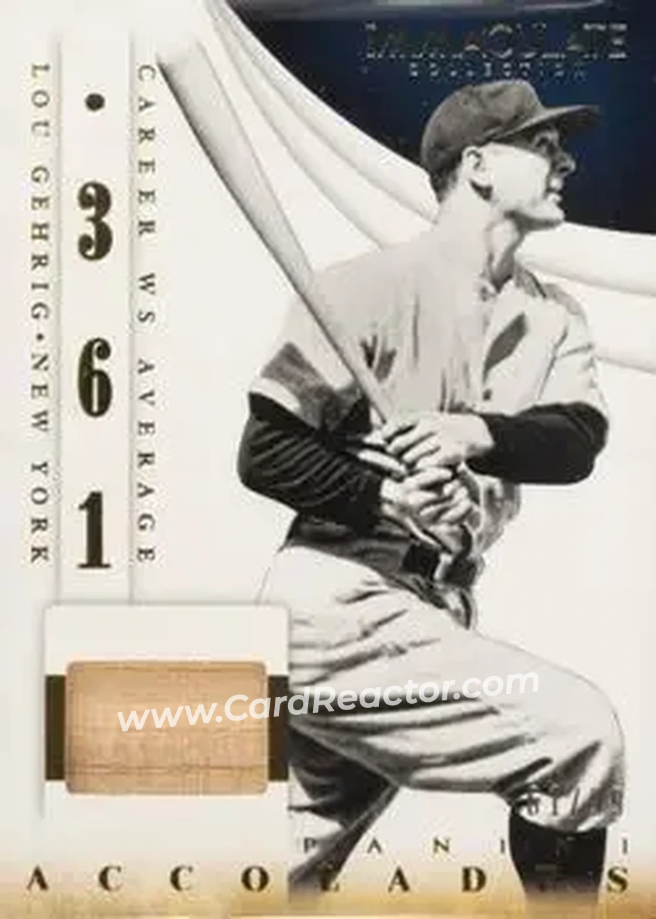 2014 Panini Immaculate Collection - Accolades Materials #13 - Lou Gehrig - New York Yankees - Front 2014 Panini Immaculate Collection - Accolades Materials #13 - Lou Gehrig - New York Yankees - Front