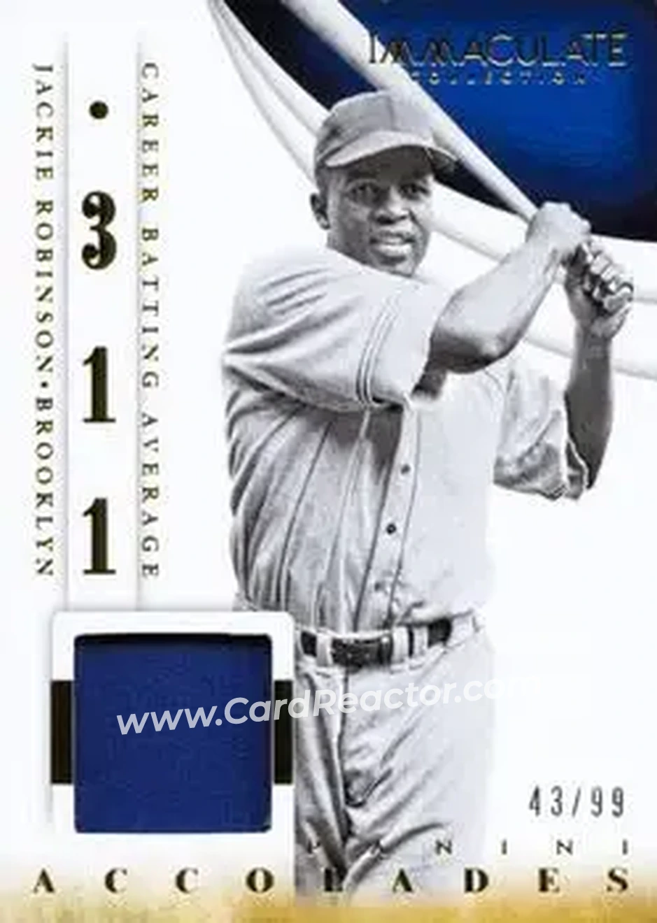 2014 Panini Immaculate Collection - Accolades Materials #14 - Jackie Robinson - Brooklyn Dodgers - Front