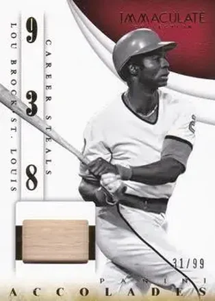 2014 Panini Immaculate Collection - Accolades Materials #19 - Lou Brock - St. Louis Cardinals