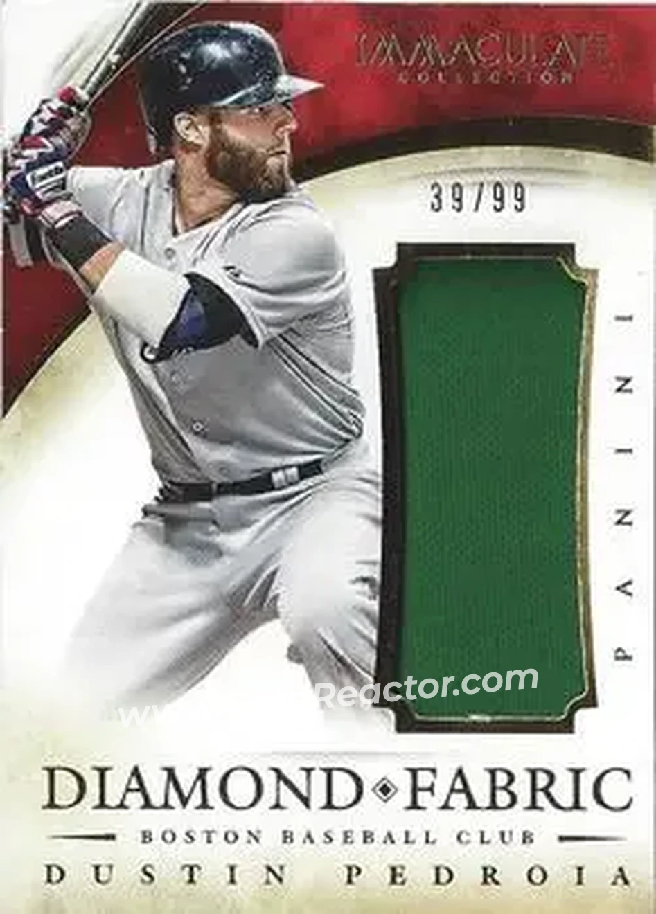 2014 Panini Immaculate Collection - Diamond Fabric #6 - Dustin Pedroia - Boston Red Sox - Front