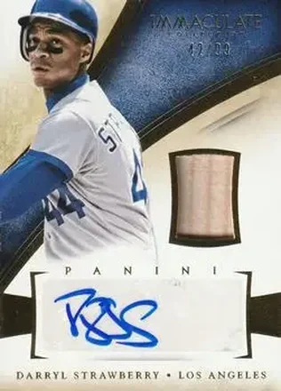 2014 Panini Immaculate Collection - Immaculate Autograph Materials #7 - Darryl Strawberry - Los Angeles Dodgers