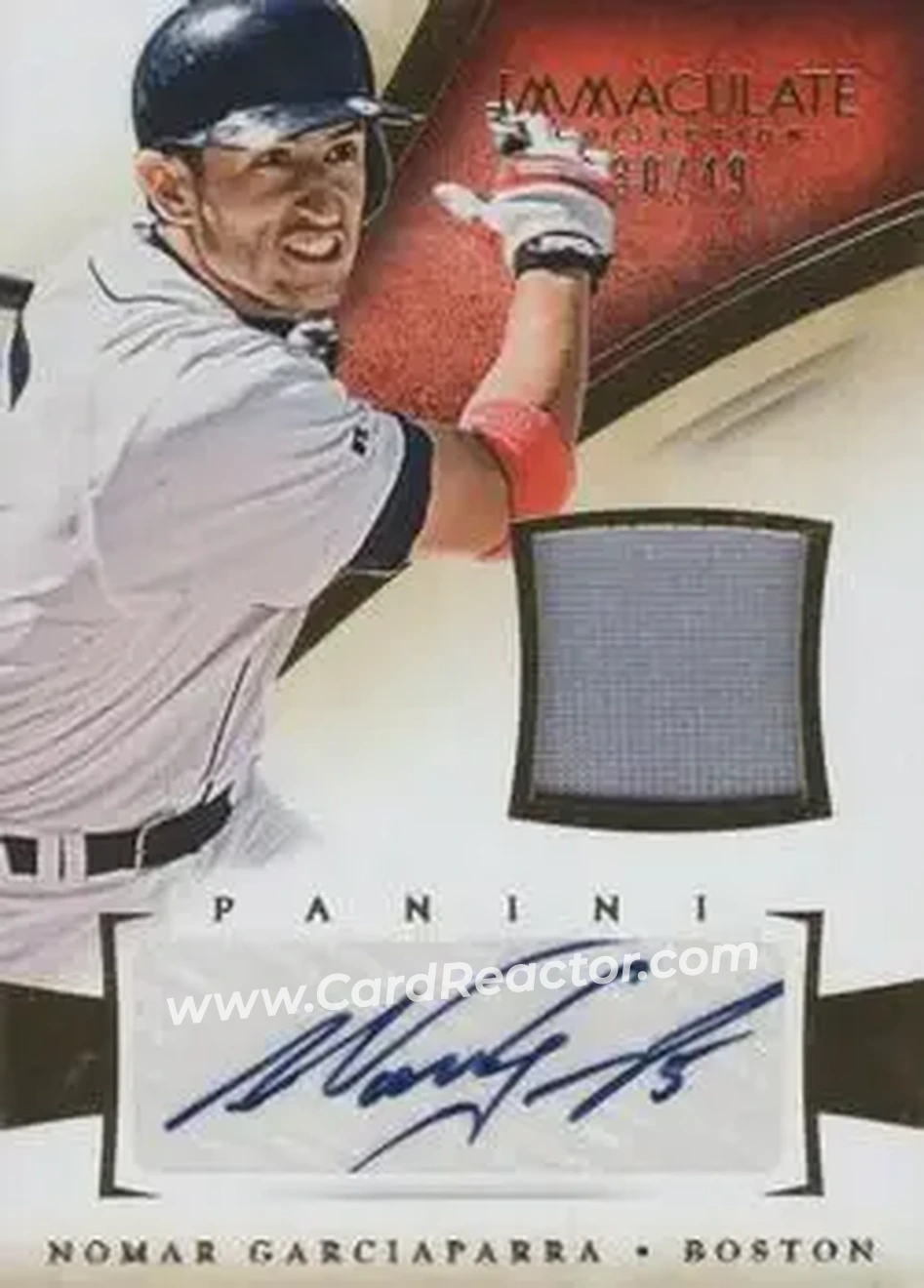 2014 Panini Immaculate Collection - Immaculate Autograph Materials #28 - Nomar Garciaparra - Boston Red Sox - Front
