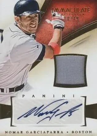 2014 Panini Immaculate Collection - Immaculate Autograph Materials #28 - Nomar Garciaparra - Boston Red Sox