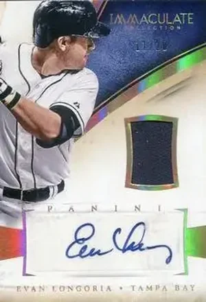 2014 Panini Immaculate Collection - Immaculate Autograph Materials Prime #3 - Evan Longoria - Tampa Bay Rays