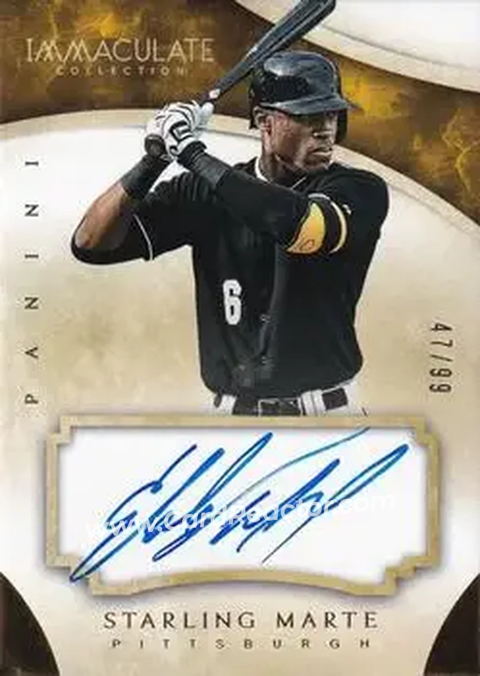 2014 Panini Immaculate Collection - Immaculate Autographs #47 - Starling Marte - Pittsburgh Pirates - Front