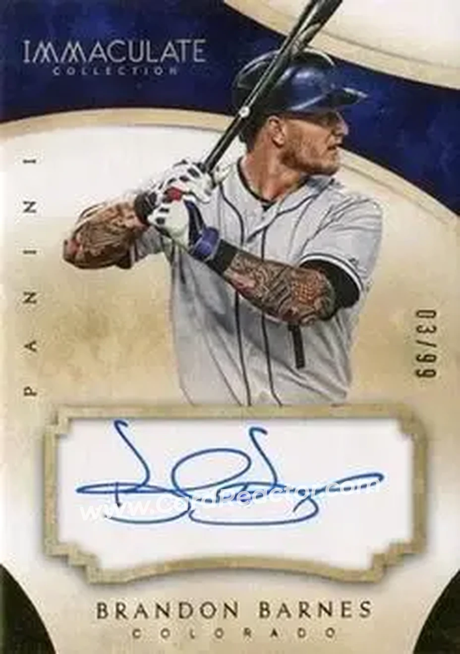 2014 Panini Immaculate Collection - Immaculate Autographs #96 - Brandon Barnes - Colorado Rockies - Front
