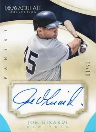 2014 Panini Immaculate Collection - Immaculate Autographs Blue #18 - Joe Girardi - New York Yankees