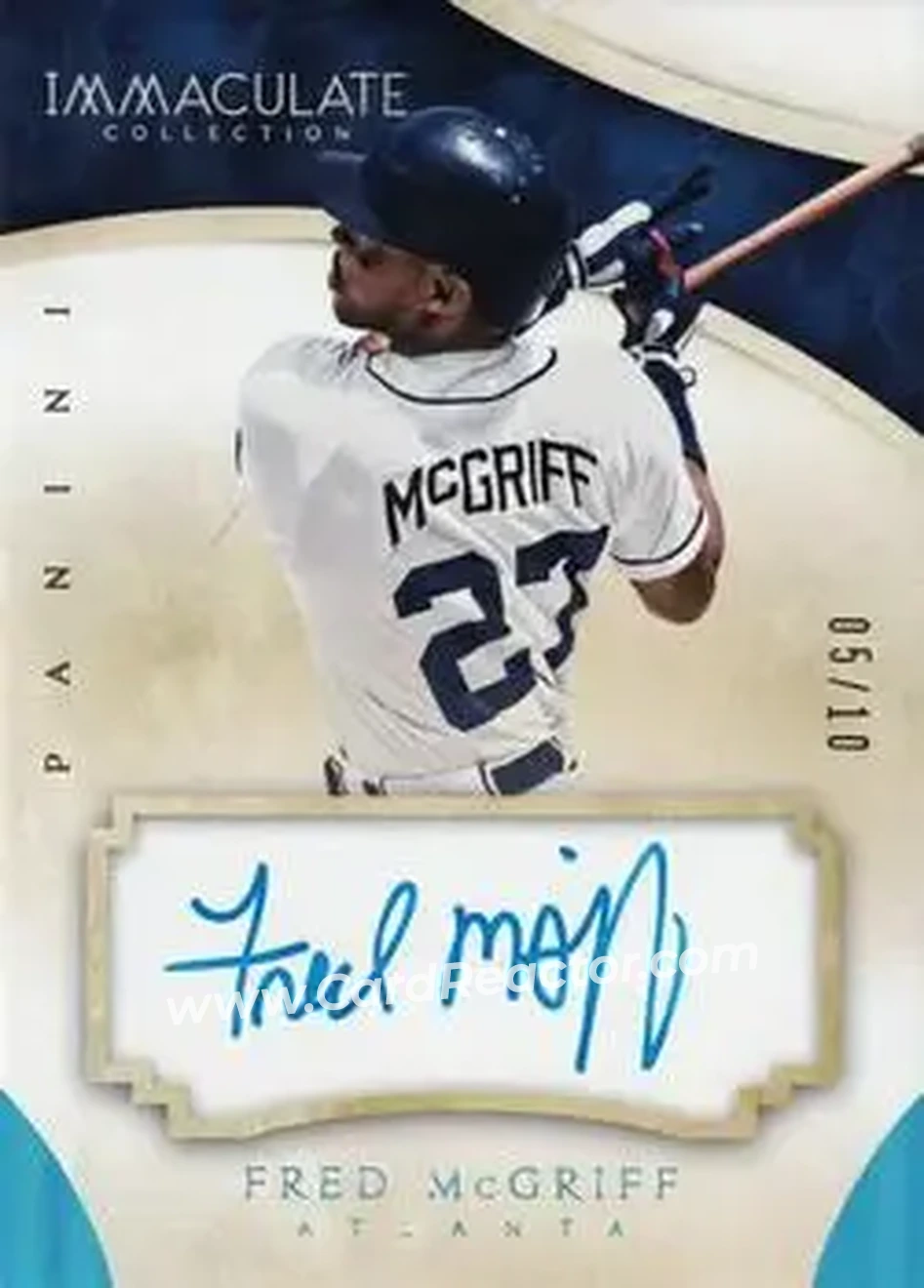 2014 Panini Immaculate Collection - Immaculate Autographs Blue #77 - Fred McGriff - Atlanta Braves - Front 2014 Panini Immaculate Collection - Immaculate Autographs Blue #77 - Fred McGriff - Atlanta Braves - Front