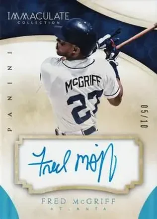 2014 Panini Immaculate Collection - Immaculate Autographs Blue #77 - Fred McGriff - Atlanta Braves