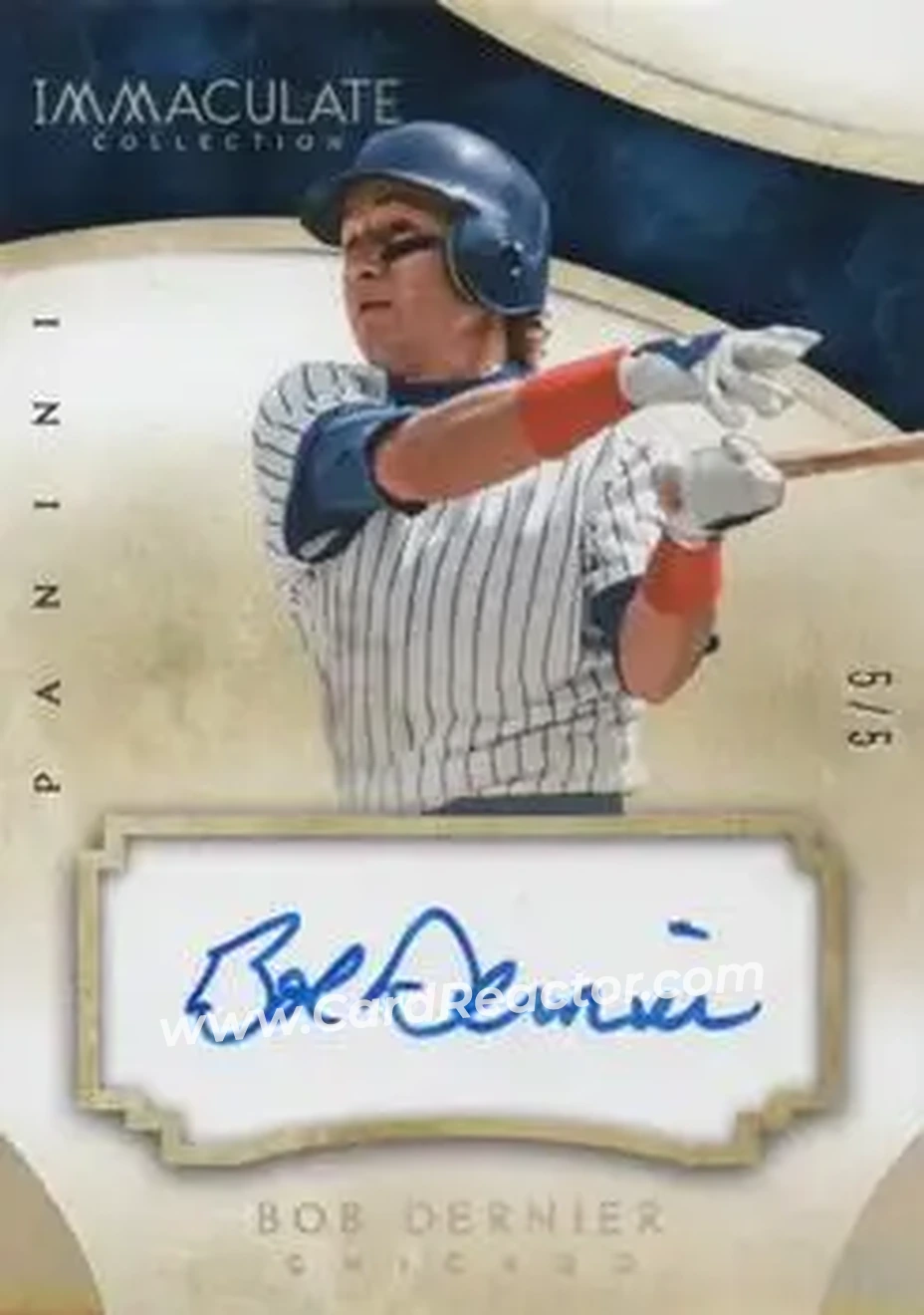 2014 Panini Immaculate Collection - Immaculate Autographs Gold #46 - Bob Dernier - Chicago Cubs - Front 2014 Panini Immaculate Collection - Immaculate Autographs Gold #46 - Bob Dernier - Chicago Cubs - Front