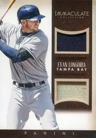 2014 Panini Immaculate Collection - Immaculate Duals Memorabilia #3 - Evan Longoria - Tampa Bay Rays