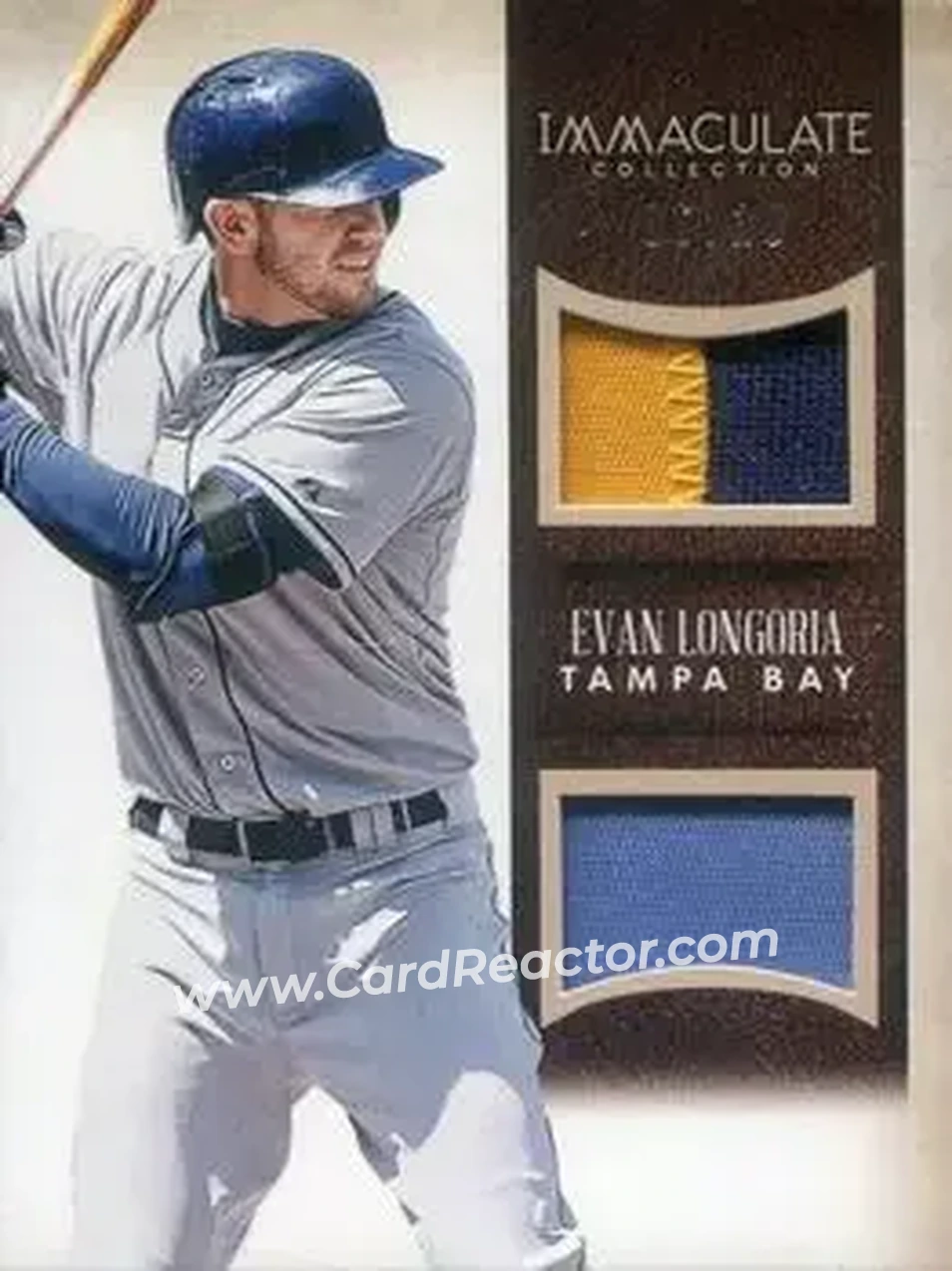 2014 Panini Immaculate Collection - Immaculate Duals Memorabilia Prime #3 - Evan Longoria - Tampa Bay Rays - Front