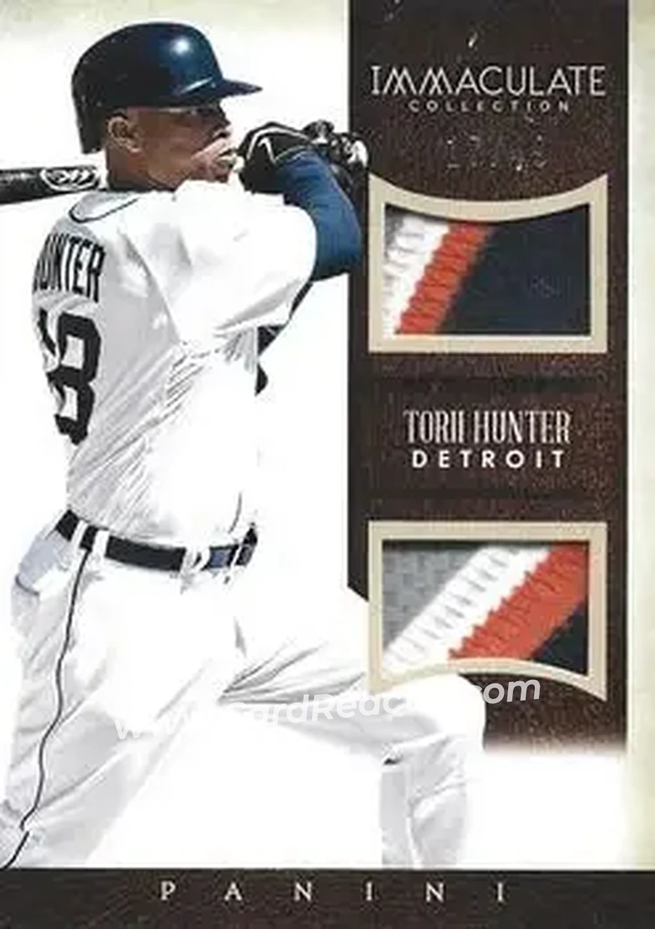 2014 Panini Immaculate Collection - Immaculate Duals Memorabilia Prime #9 - Torii Hunter - Detroit Tigers - Front