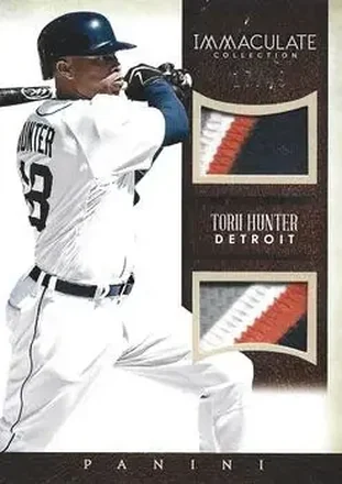 2014 Panini Immaculate Collection - Immaculate Duals Memorabilia Prime #9 - Torii Hunter - Detroit Tigers
