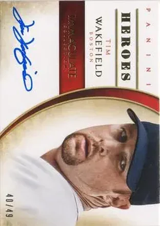 2014 Panini Immaculate Collection - Immaculate Heroes Autographs #7 - Tim Wakefield - Boston Red Sox