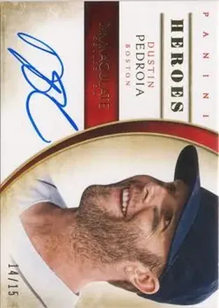 2014 Panini Immaculate Collection - Immaculate Heroes Autographs #25 - Dustin Pedroia - Boston Red Sox