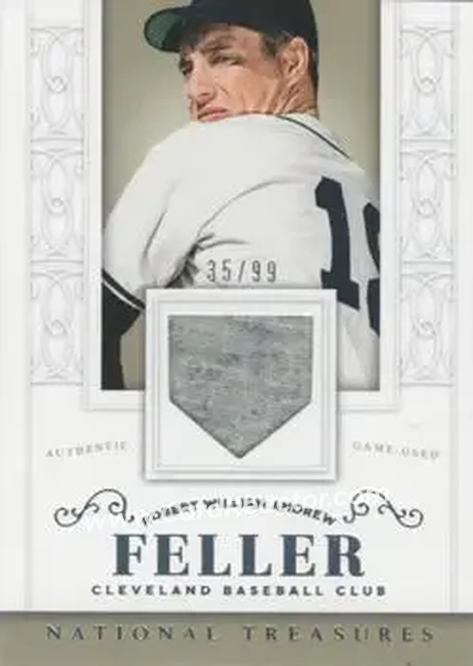 2014 Panini National Treasures #24 - Bob Feller - Cleveland Indians - Front 2014 Panini National Treasures #24 - Bob Feller - Cleveland Indians - Front