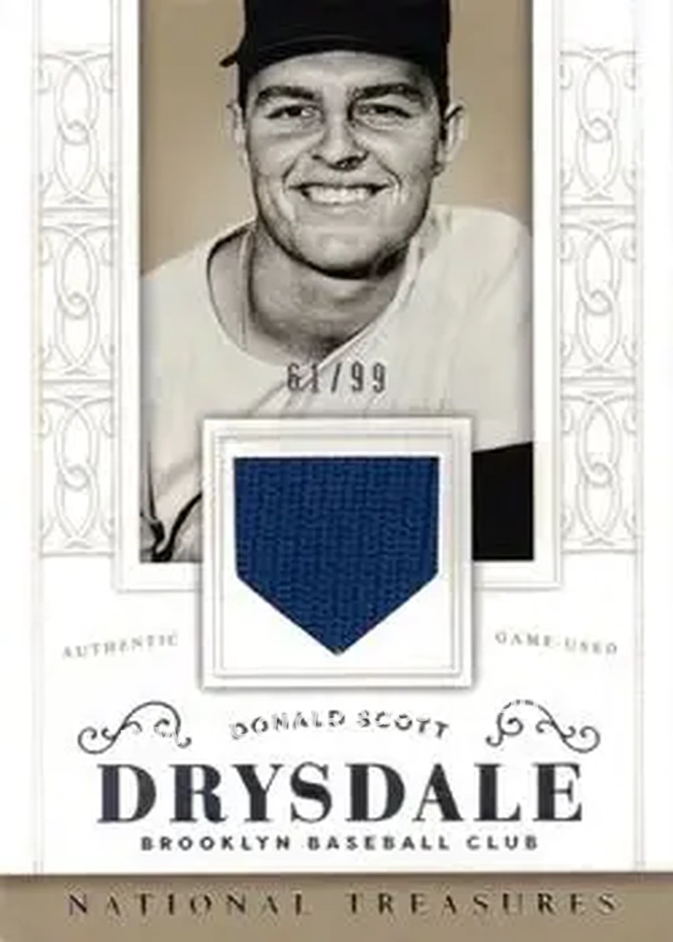 2014 Panini National Treasures #53 - Don Drysdale - Brooklyn Dodgers - Front