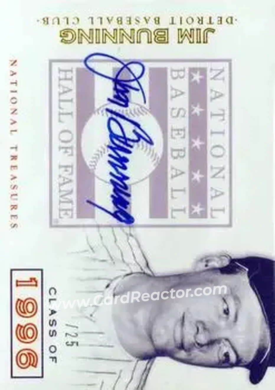 2014 Panini National Treasures - HOF Logo Signatures #21 - Jim Bunning - Detroit Tigers - Front