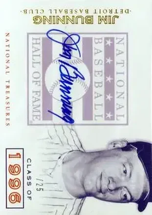 2014 Panini National Treasures - HOF Logo Signatures #21 - Jim Bunning - Detroit Tigers