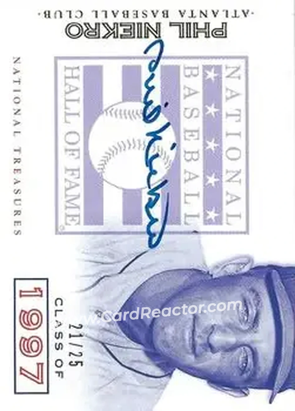 2014 Panini National Treasures - HOF Logo Signatures #34 - Phil Niekro - Atlanta Braves - Front