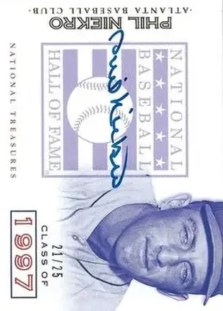 2014 Panini National Treasures - HOF Logo Signatures #34 - Phil Niekro - Atlanta Braves
