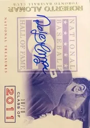 2014 Panini National Treasures - HOF Logo Signatures #38 - Roberto Alomar - Toronto Blue Jays